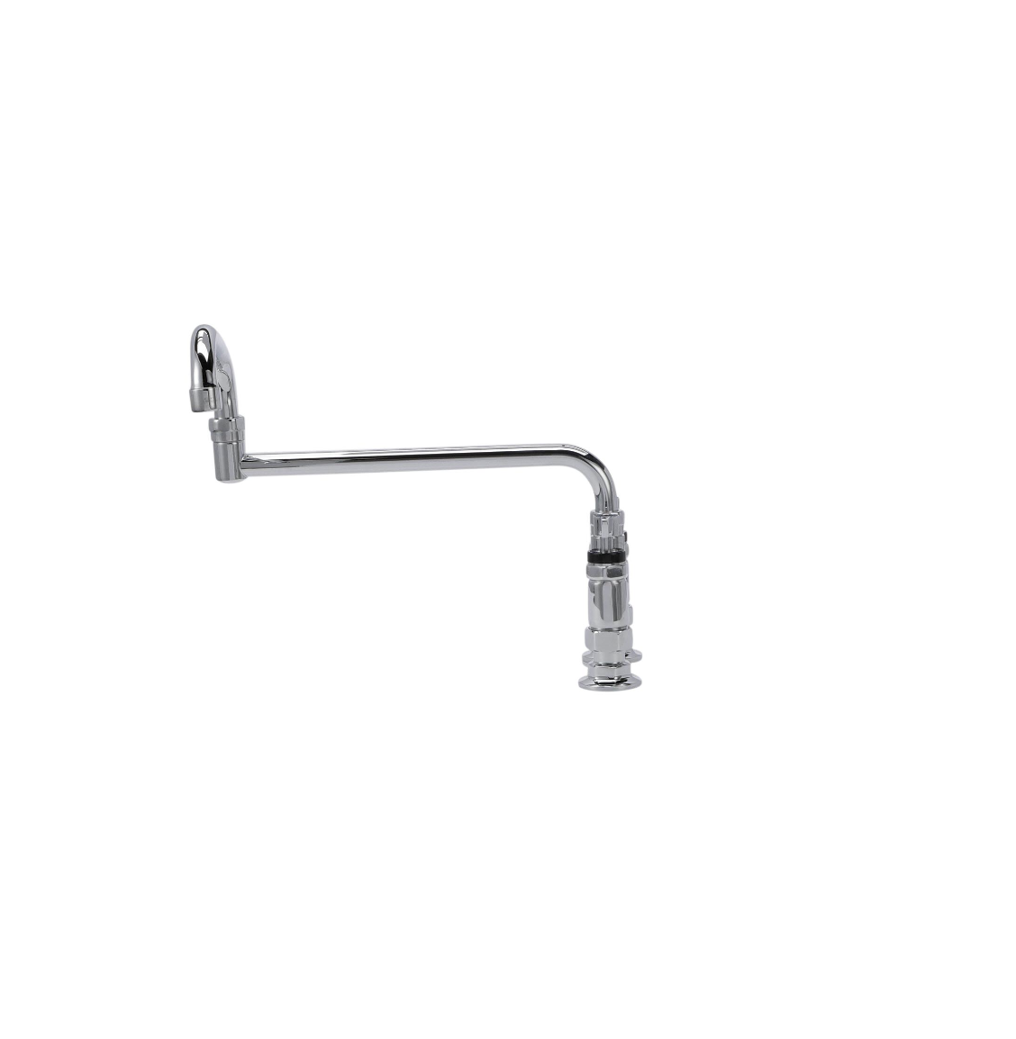 Encore® 4" OC Brass Chrome Plated Elevated Deck Mount Faucet Ceramic Valves with 18" Double Jointed Swivel Spout