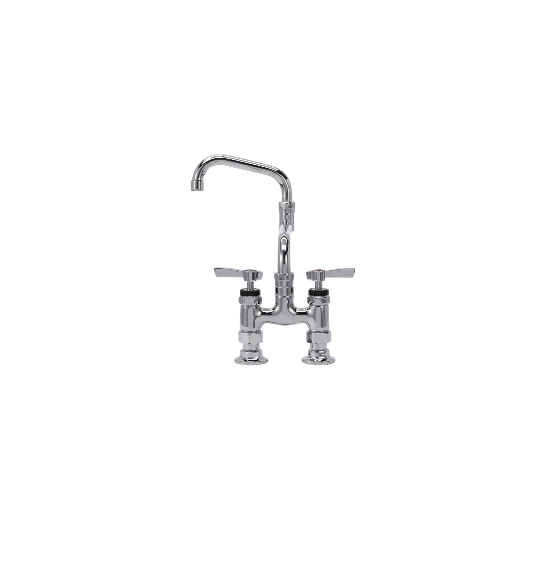 Encore® 4" OC Brass Chrome Plated Elevated Deck Mount Faucet Ceramic Valves with 18" Double Jointed Swivel Spout