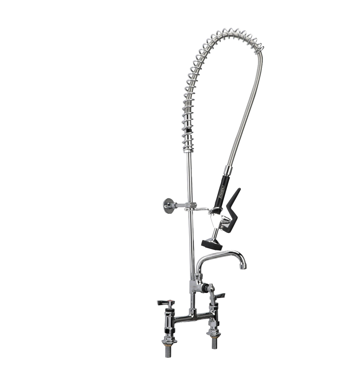 Encore® 8" OC Brass Chrome Plated Deck Mount Pre-Rinse Assembly with 8" Add-On Faucet