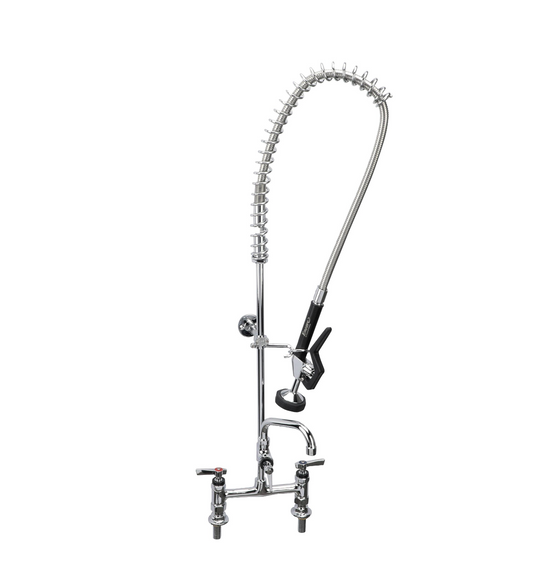 Encore® 8" OC Brass Chrome Plated Deck Mount Pre-Rinse Assembly with 8" Add-On Faucet