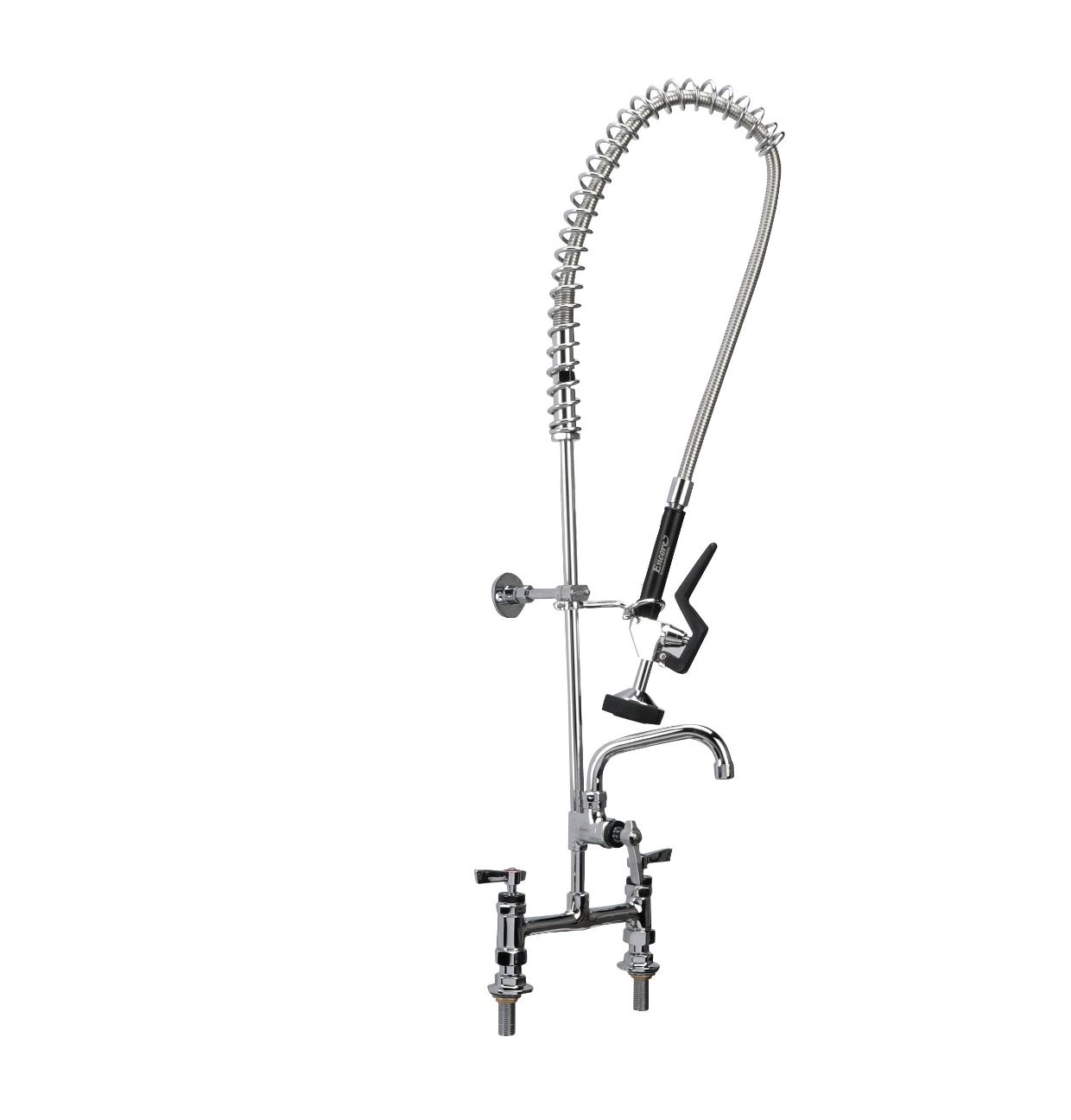Encore® 8" OC Brass Chrome Plated Deck Mount Pre-Rinse Assembly with 12" Add-On Faucet