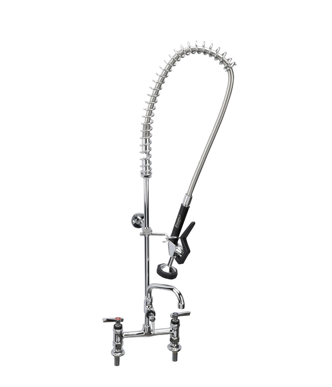 Encore® 8" OC Brass Chrome Plated Deck Mount Pre-Rinse Assembly with 12" Add-On Faucet