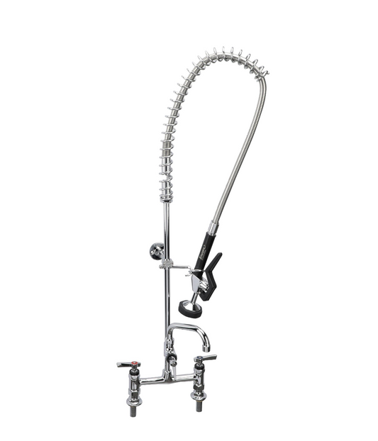 Encore® 8" OC Brass Chrome Plated Deck Mount Pre-Rinse Assembly with 12" Add-On Faucet