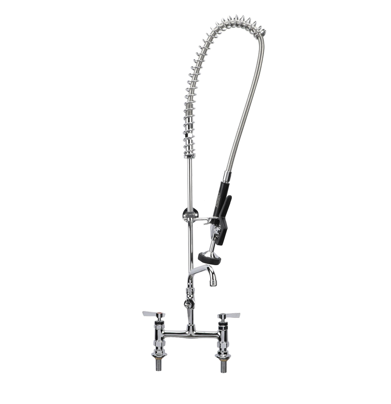 Encore® 8" OC Brass Chrome Plated Deck Mount Pre-Rinse Assembly with 12" Add-On Faucet