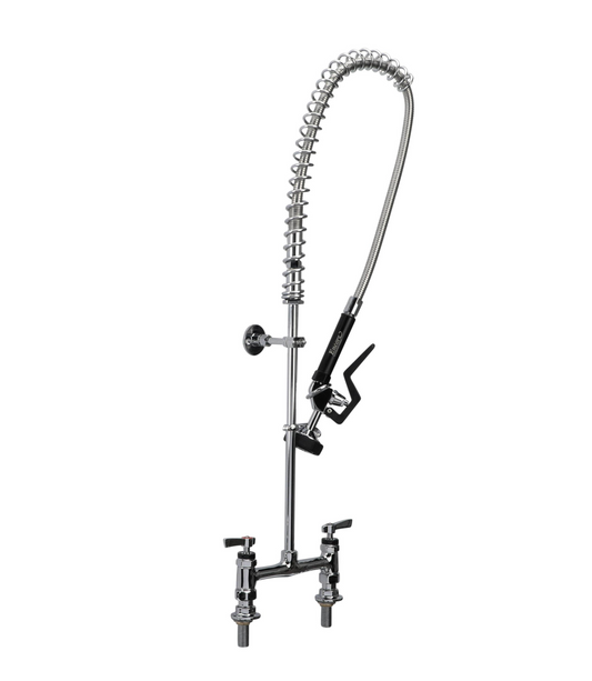 Encore® 8" OC Brass Chrome Plated Deck Mount Pre Rinse with Wall Bracket