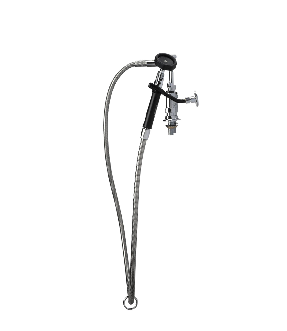 Encore® 8" OC Brass Chrome Plated Deck Mount Utility Spray Assembly Ceramic Valves with 72" Hose