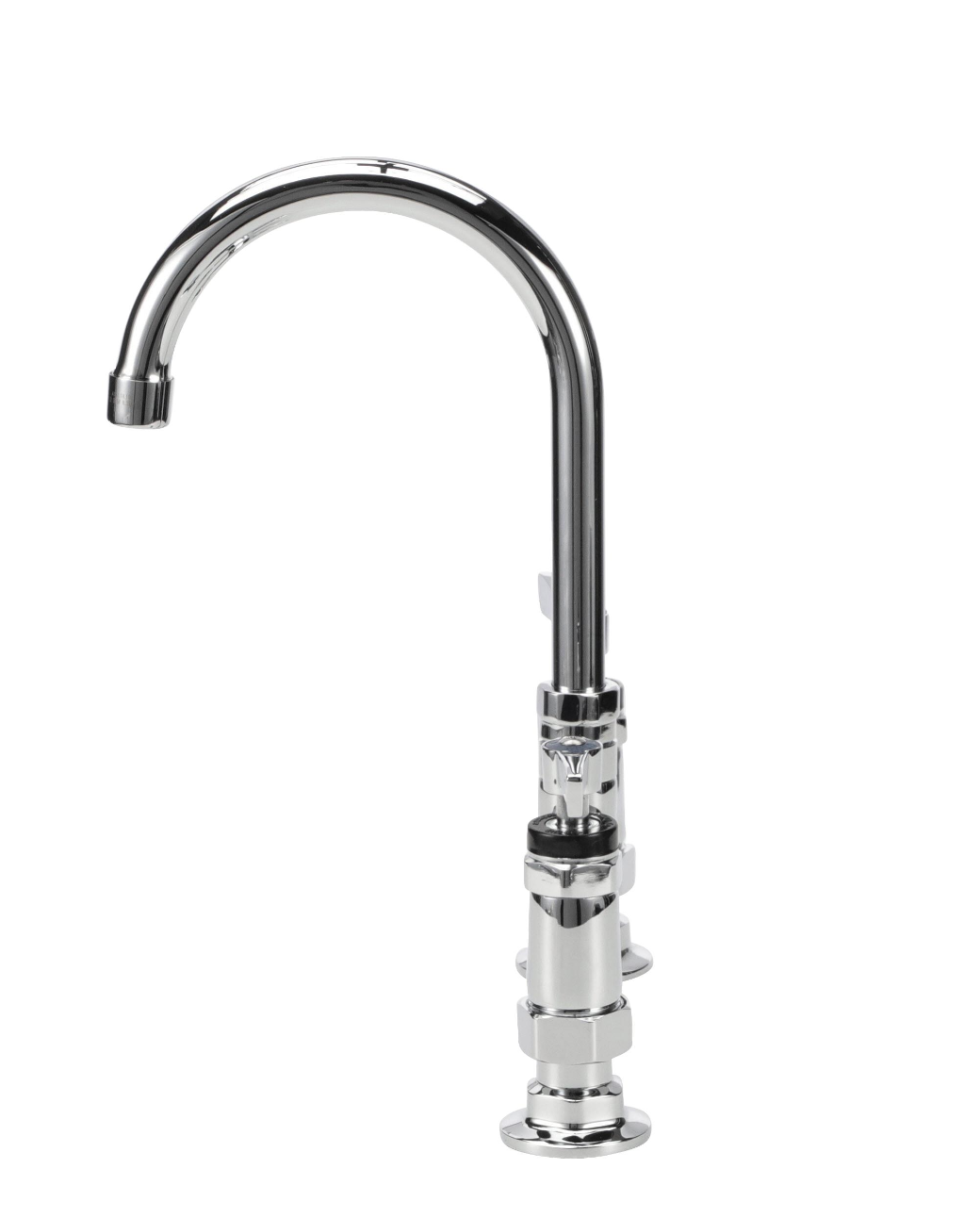 Encore® 8" OC Brass Chrome Plated Deck Mount Faucet with 3-1/2" Swivel Gooseneck Spout