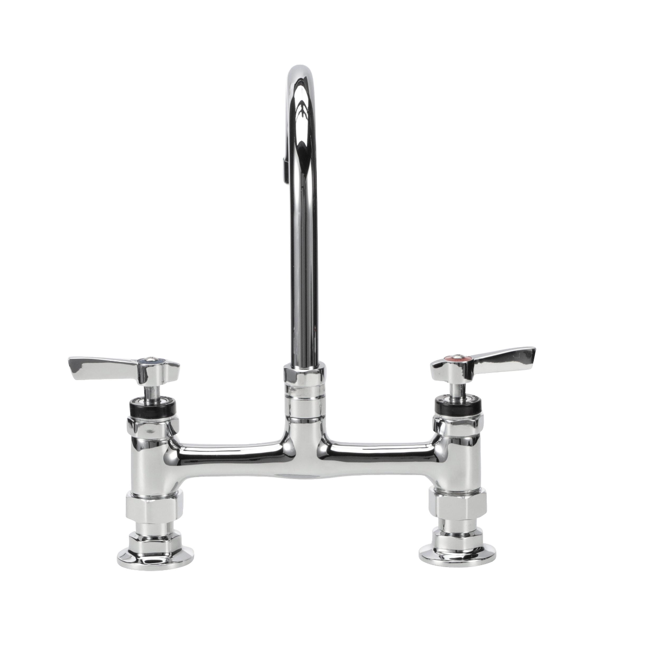 Encore® 8" OC Brass Chrome Plated Deck Mount Faucet with 3-1/2" Swivel Gooseneck Spout