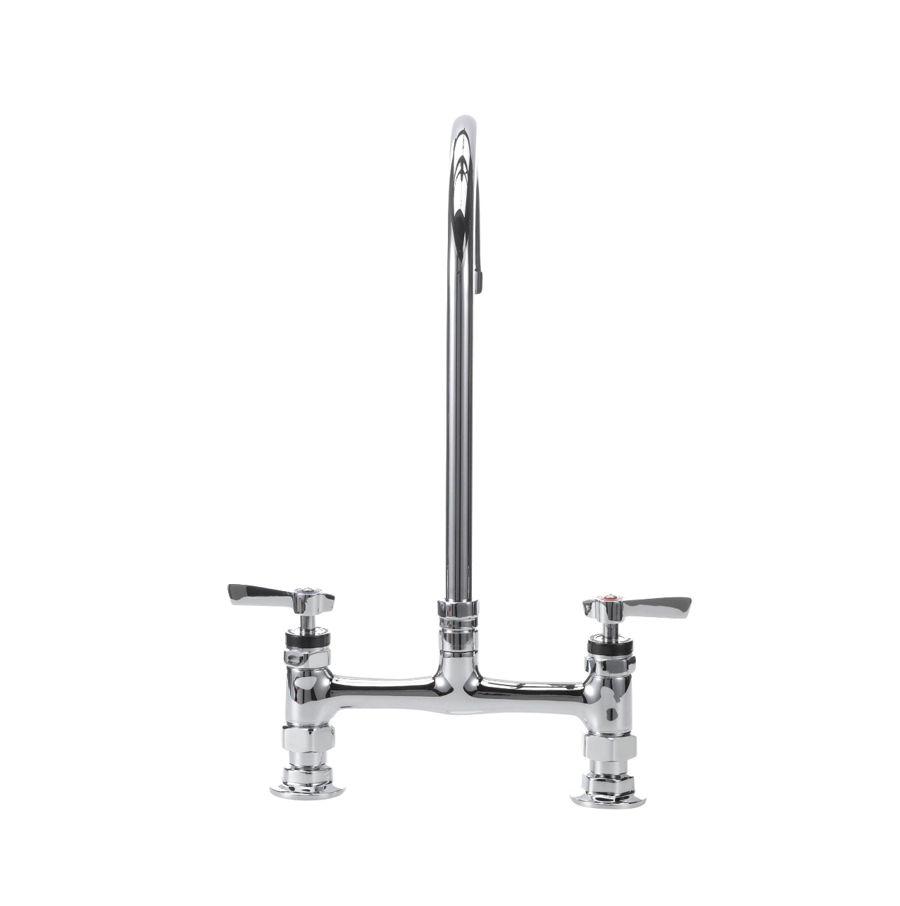 Encore® 8" OC Brass Chrome Plated Deck Mount Faucet with 8" Swivel Gooseneck Spout