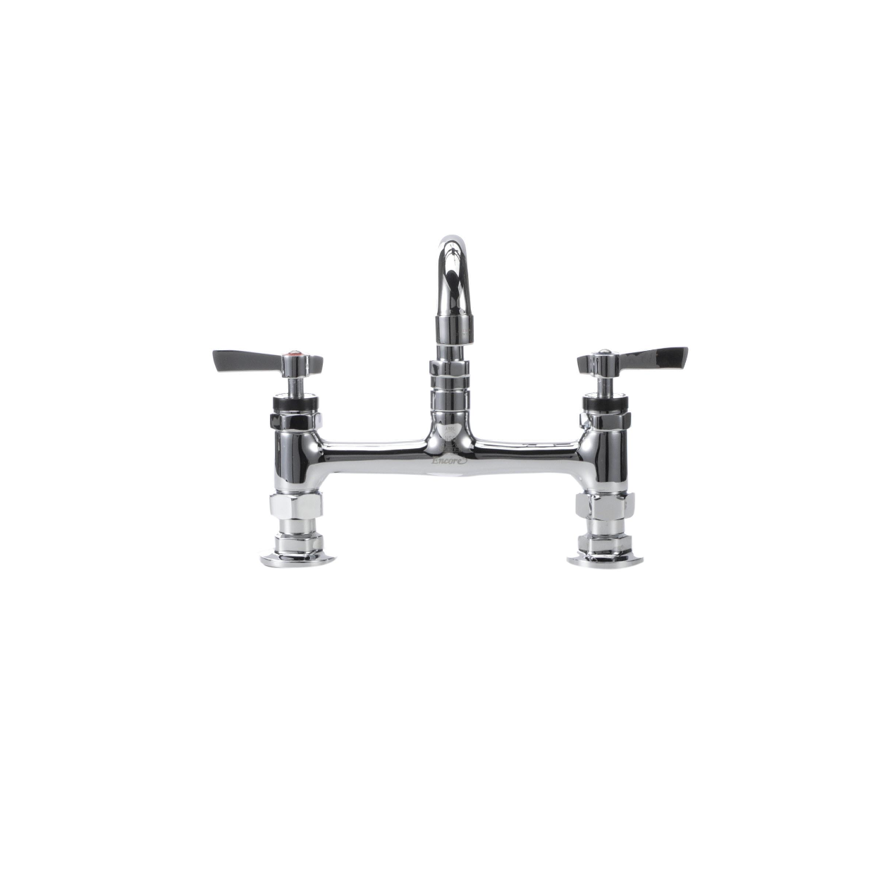 Encore® 8" OC Brass Chrome Plated Deck Mount Faucet with 6" Swivel Spout