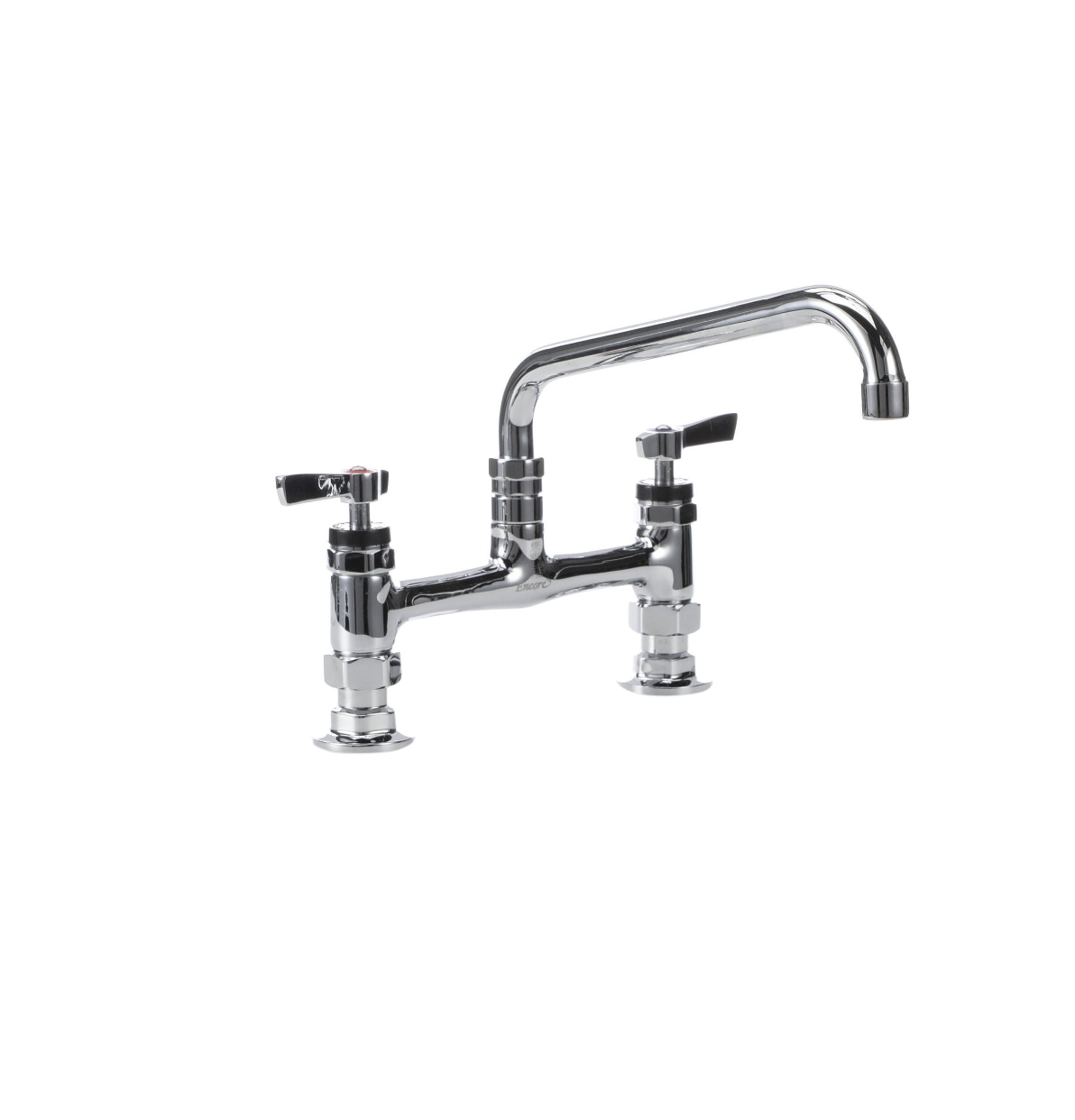 Encore® 8" OC Brass Chrome Plated Deck Mount Faucet with 6" Swivel Spout