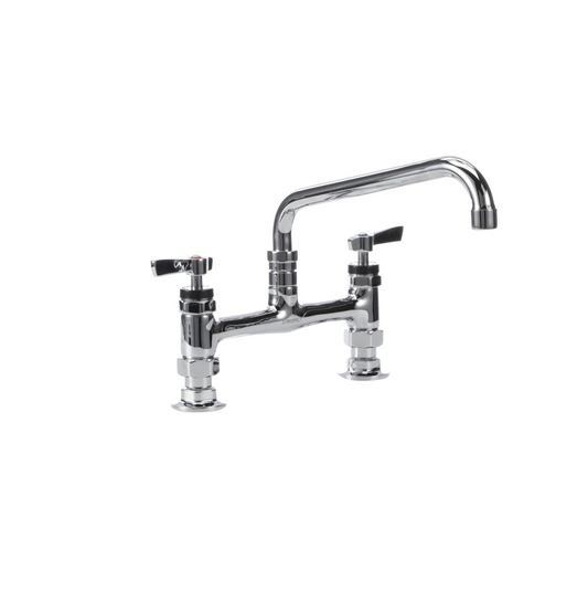 Encore® 8" OC Brass Chrome Plated Deck Mount Faucet with 6" Swivel Spout