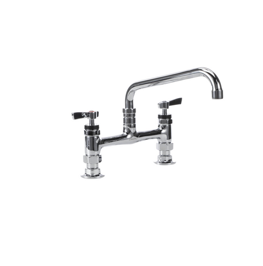 Encore® 8" OC Brass Chrome Plated Deck Mount Faucet with 8" Swivel Spout
