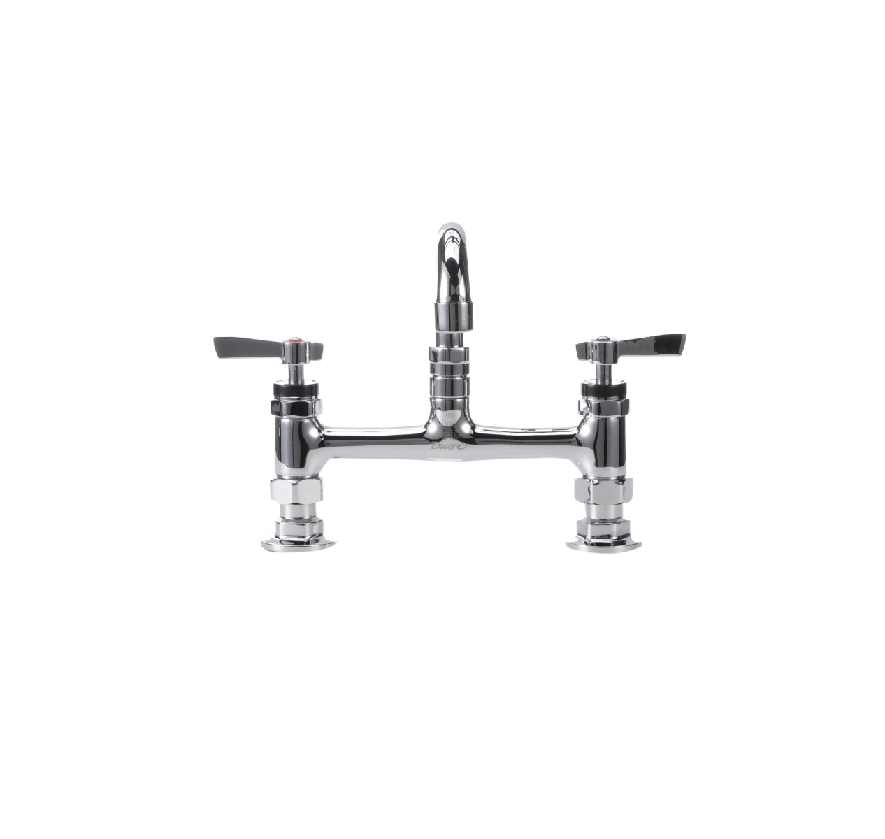 Encore® 8" OC Brass Chrome Plated Deck Mount Faucet with 10" Swivel Spout