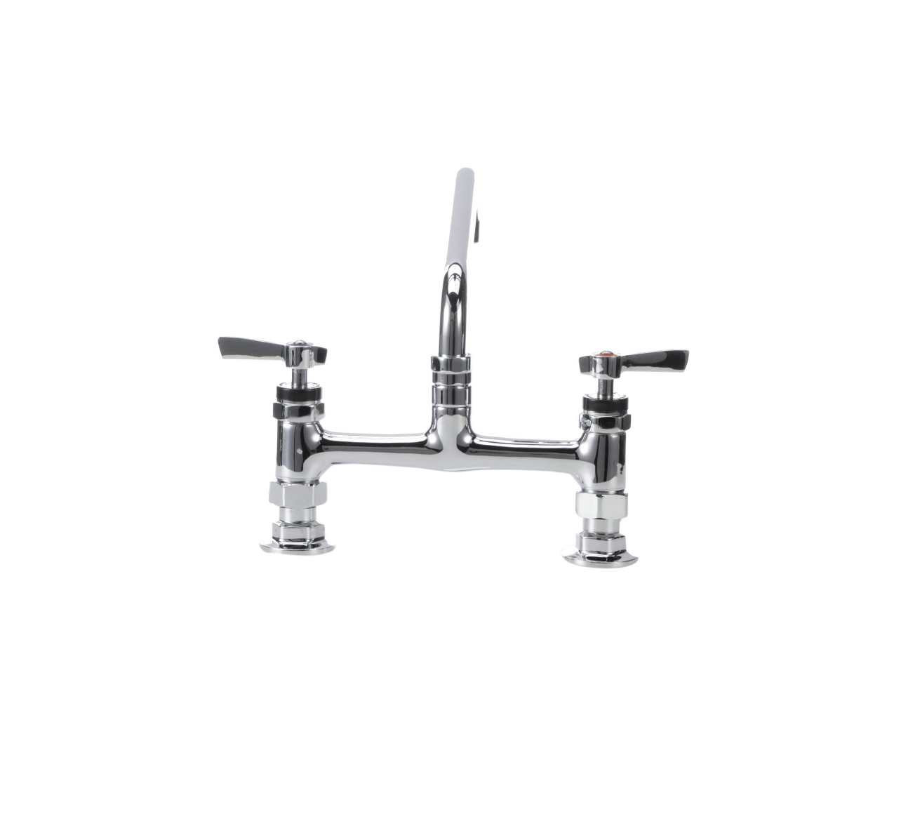 Encore® 8" OC Brass Chrome Plated Deck Mount Faucet with 10" Swivel Spout