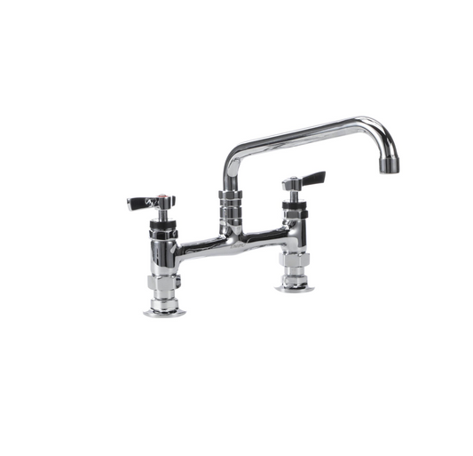 Encore® 8" OC Brass Chrome Plated Deck Mount Faucet with 10" Swivel Spout