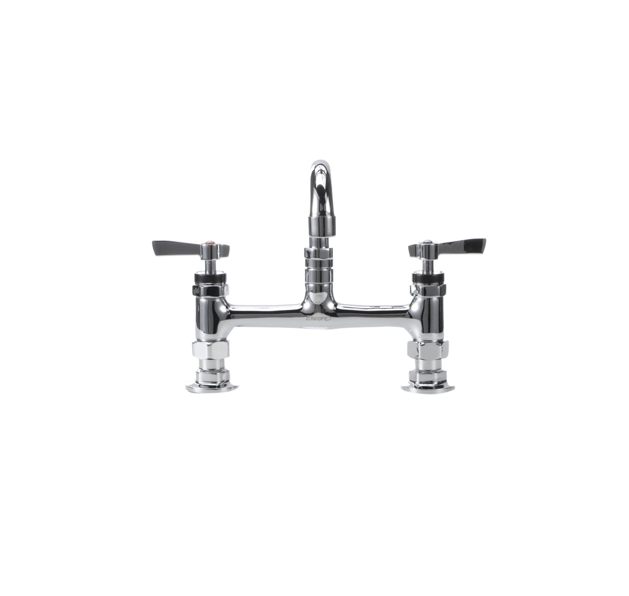 Encore® 8" OC Brass Chrome Plated Deck Mount Faucet with 12" Swivel Spout