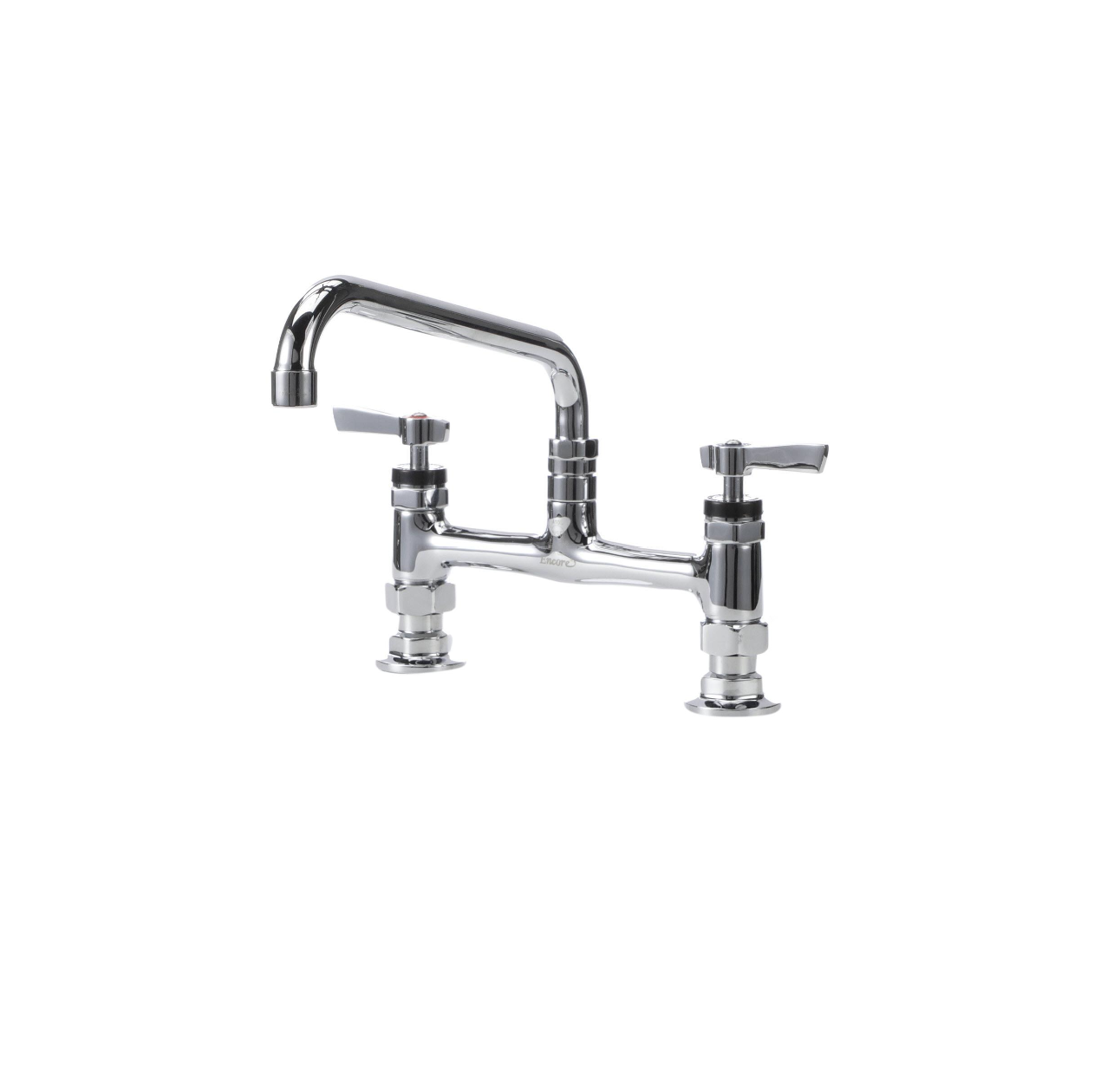 Encore® 8" OC Brass Chrome Plated Deck Mount Faucet with 16" Swivel Spout
