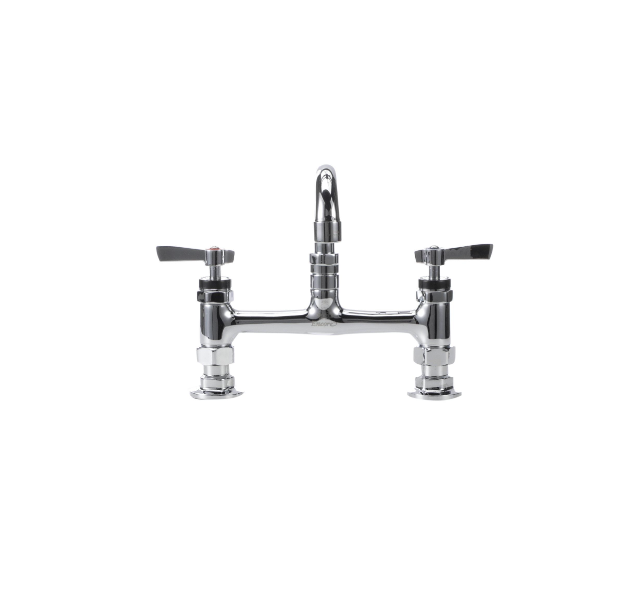 Encore® 8" OC Brass Chrome Plated Deck Mount Faucet with 16" Swivel Spout