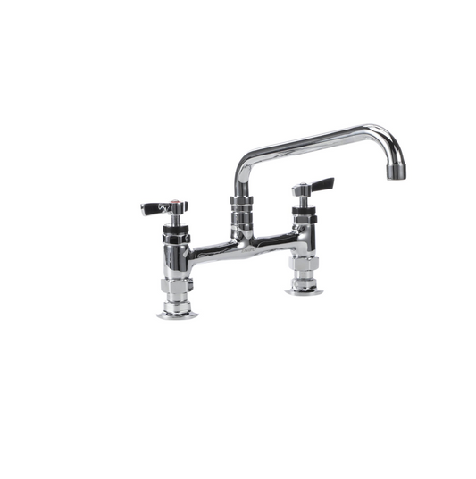 Encore® 8" OC Brass Chrome Plated Deck Mount Faucet with 16" Swivel Spout