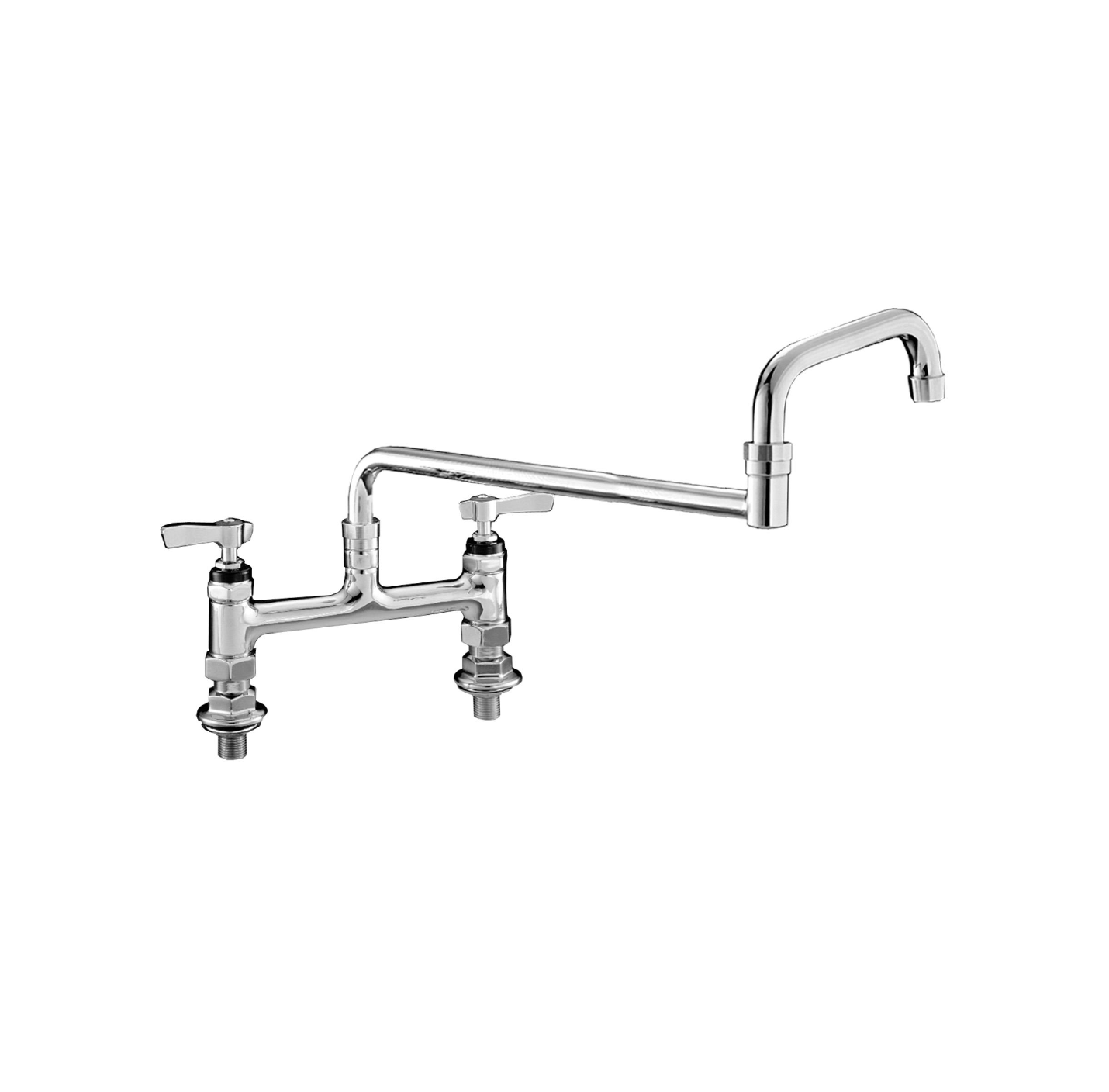 Encore® 8" OC Brass Chrome Plated Deck Mount Faucet with 18" Swivel Spout