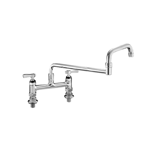 Encore® 8" OC Brass Chrome Plated Deck Mount Faucet with 18" Swivel Spout