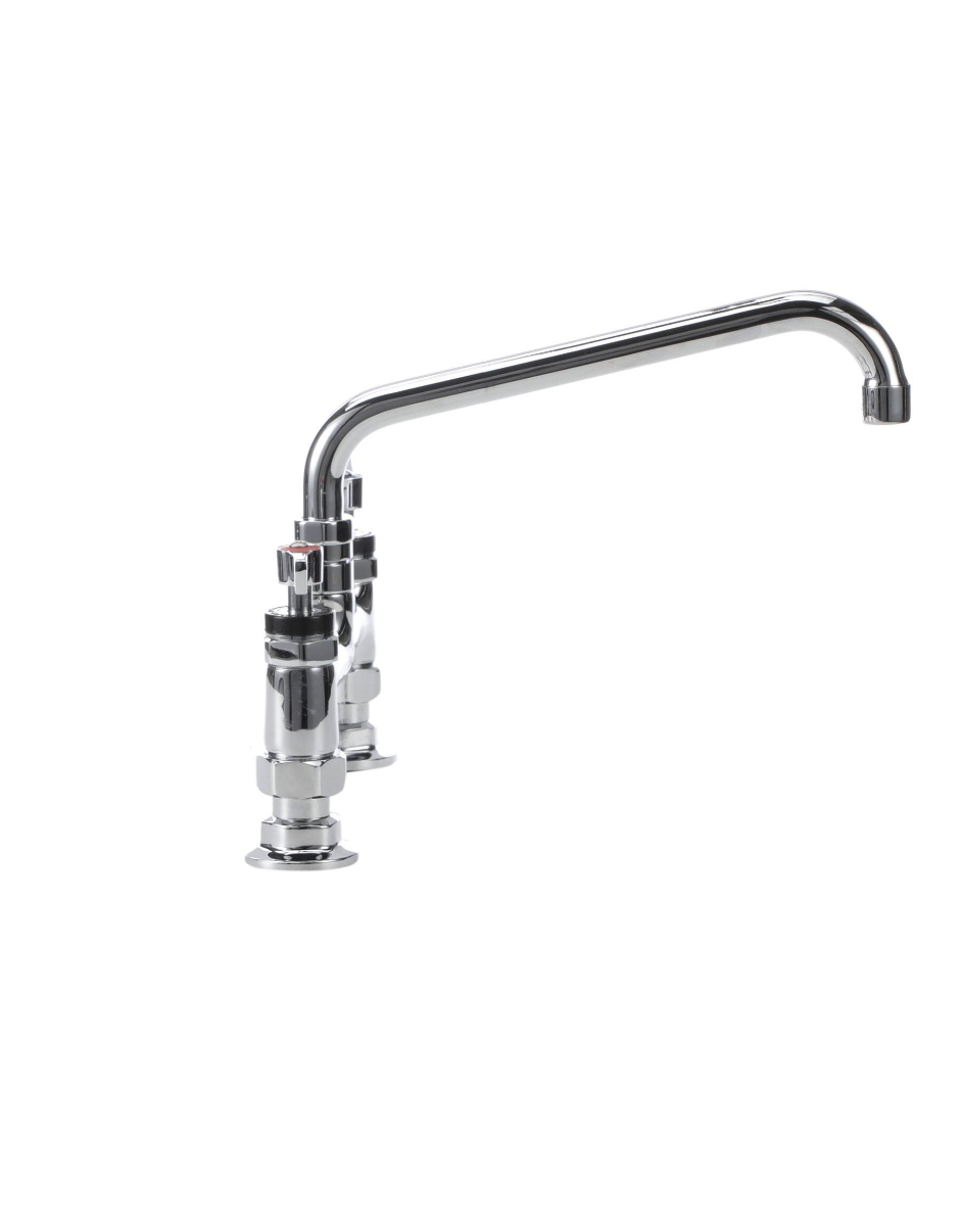 Encore® 8" OC Brass Chrome Plated Deck Mount Faucet Ceramic Valves with 8" Swivel Spout