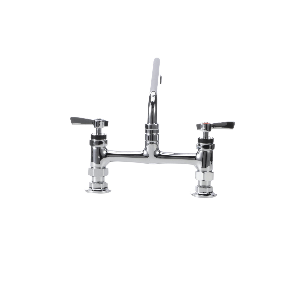 Encore® 8" OC Brass Chrome Plated Deck Mount Faucet Ceramic Valves with 10" Swivel Spout