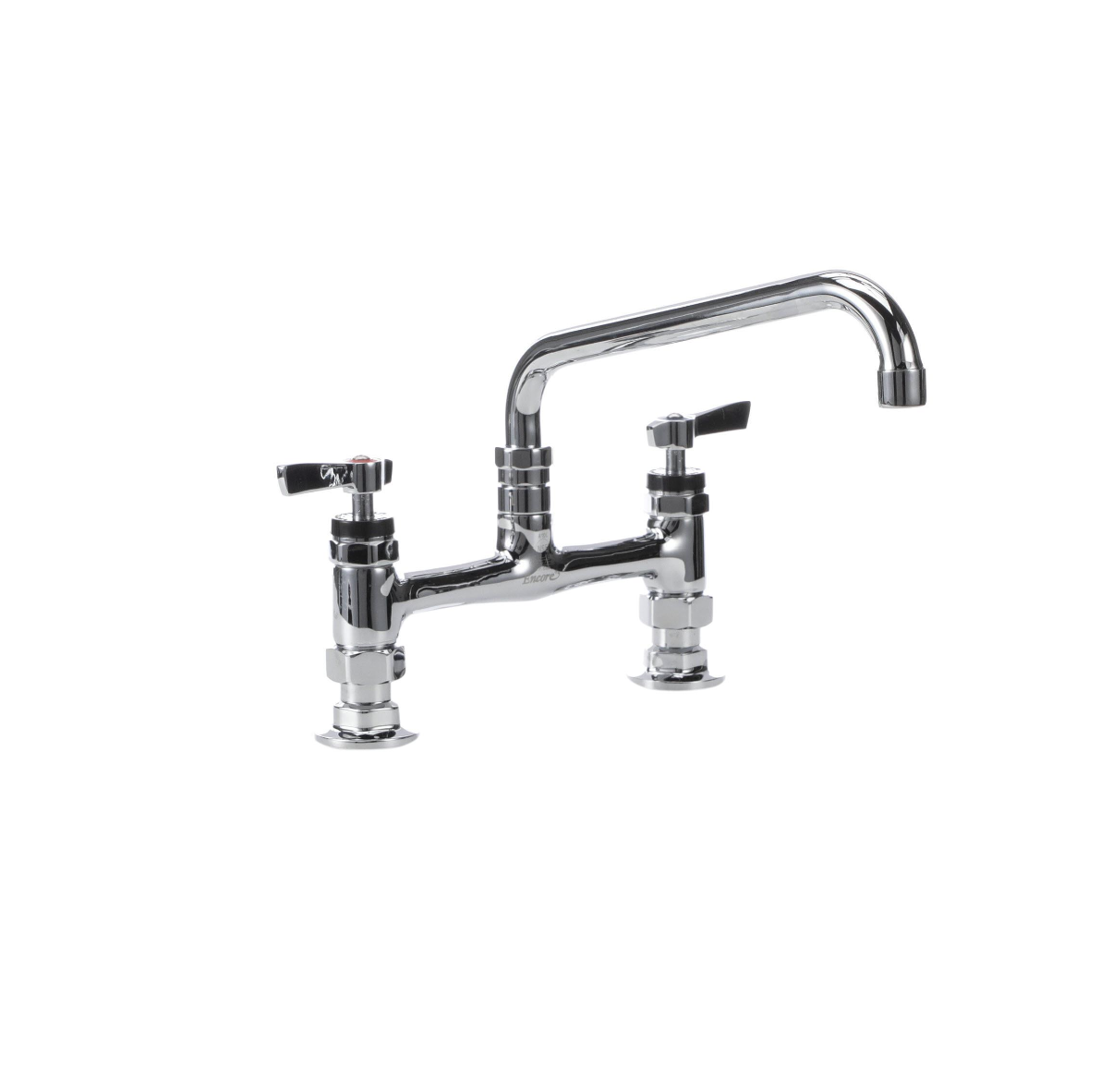 Encore® 8" OC Brass Chrome Plated Deck Mount Faucet Ceramic Valves with 10" Swivel Spout
