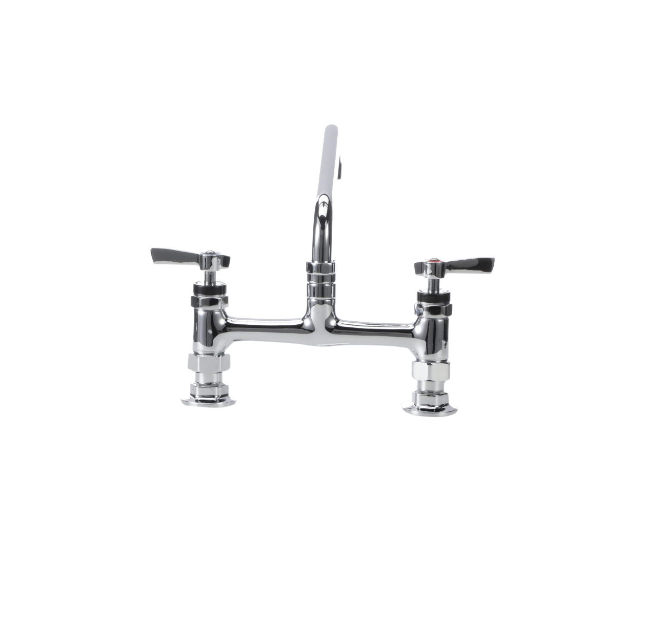 Encore® 8" OC Brass Chrome Plated Deck Mount Faucet Ceramic Valves with 14" Swivel Spout