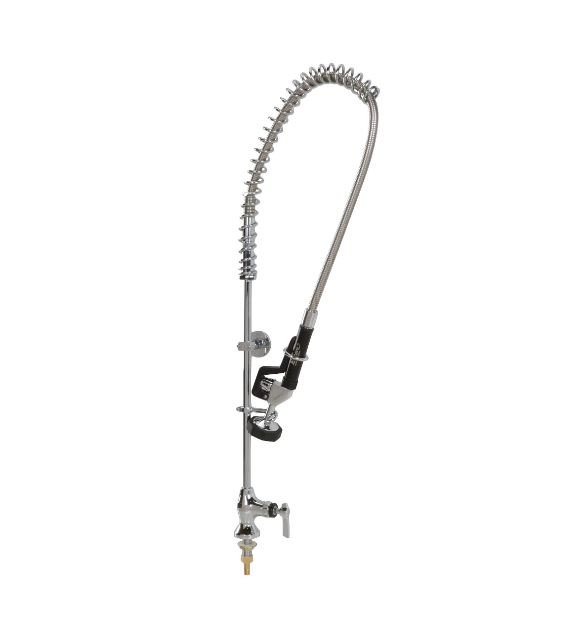 Encore® Brass Chrome Plated Single Deck Mount Pre-Rinse with Ceramic Valves and Wall Bracket