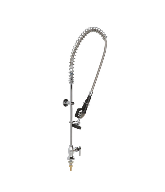 Encore® Brass Chrome Plated Single Deck Mount Pre-Rinse with Ceramic Valves and Wall Bracket