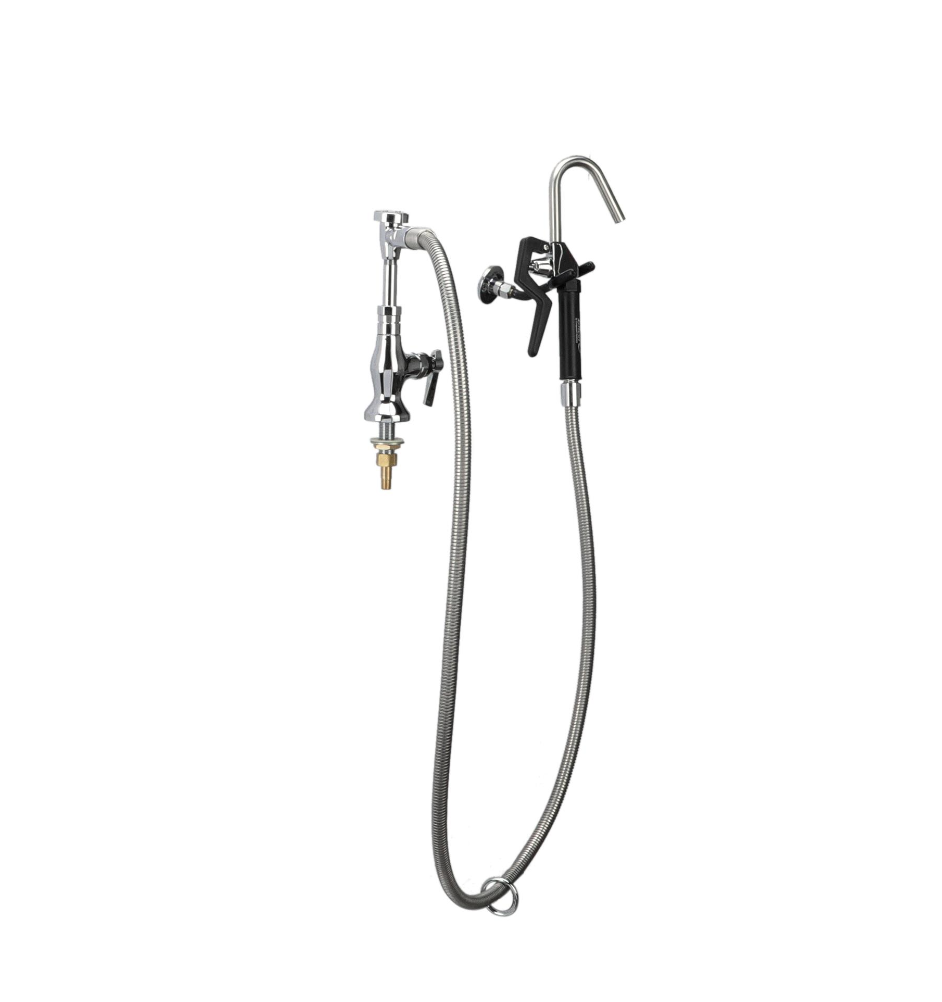 Encore® Brass Chrome Plated Single Deck Mount Pot Filler Assembly with Vacuum Breaker