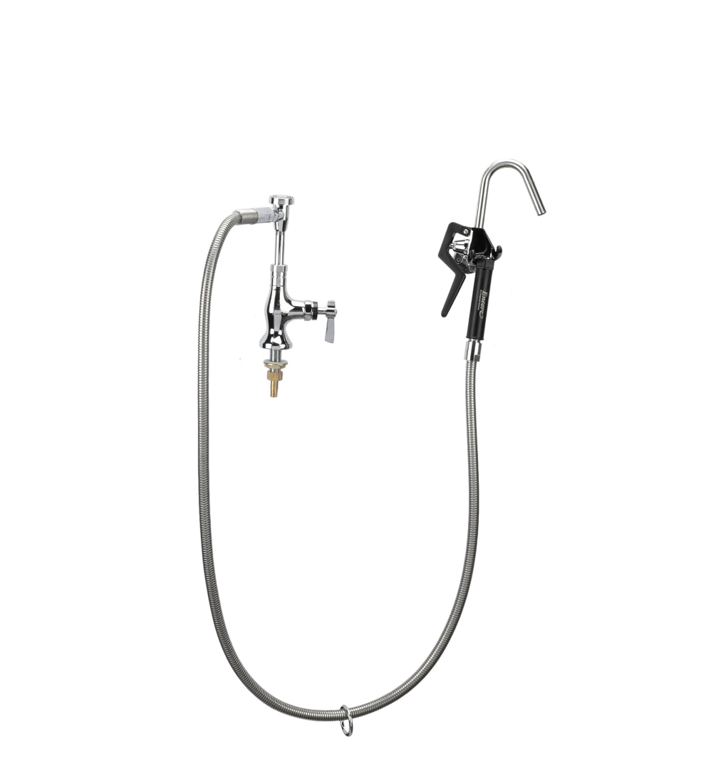 Encore® Brass Chrome Plated Single Deck Mount Pot Filler Assembly with Vacuum Breaker