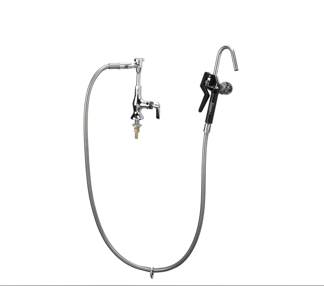 Encore® Brass Chrome Plated Single Deck Mount Pot Filler Assembly with Vacuum Breaker