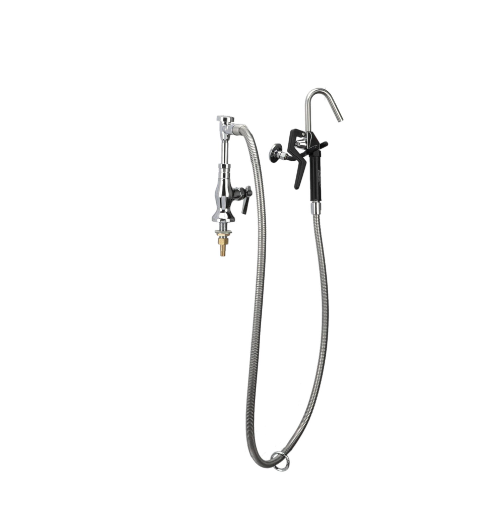 Encore® Brass Chrome Plated Single Deck Mount Pot Filler Assembly with Vacuum Breaker