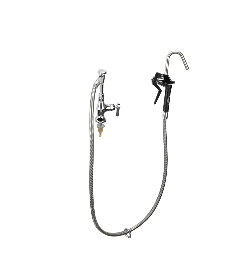 Encore® Brass Chrome Plated Single Deck Mount Pot Filler Assembly with Vacuum Breaker