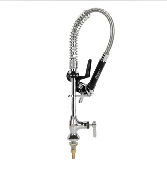 PRE-RINSE, MINI, DECK MOUNT, 8"OC, 0.5"DIA, LLBCP, COMP, WALL BRKT, LEVER, ENCORE