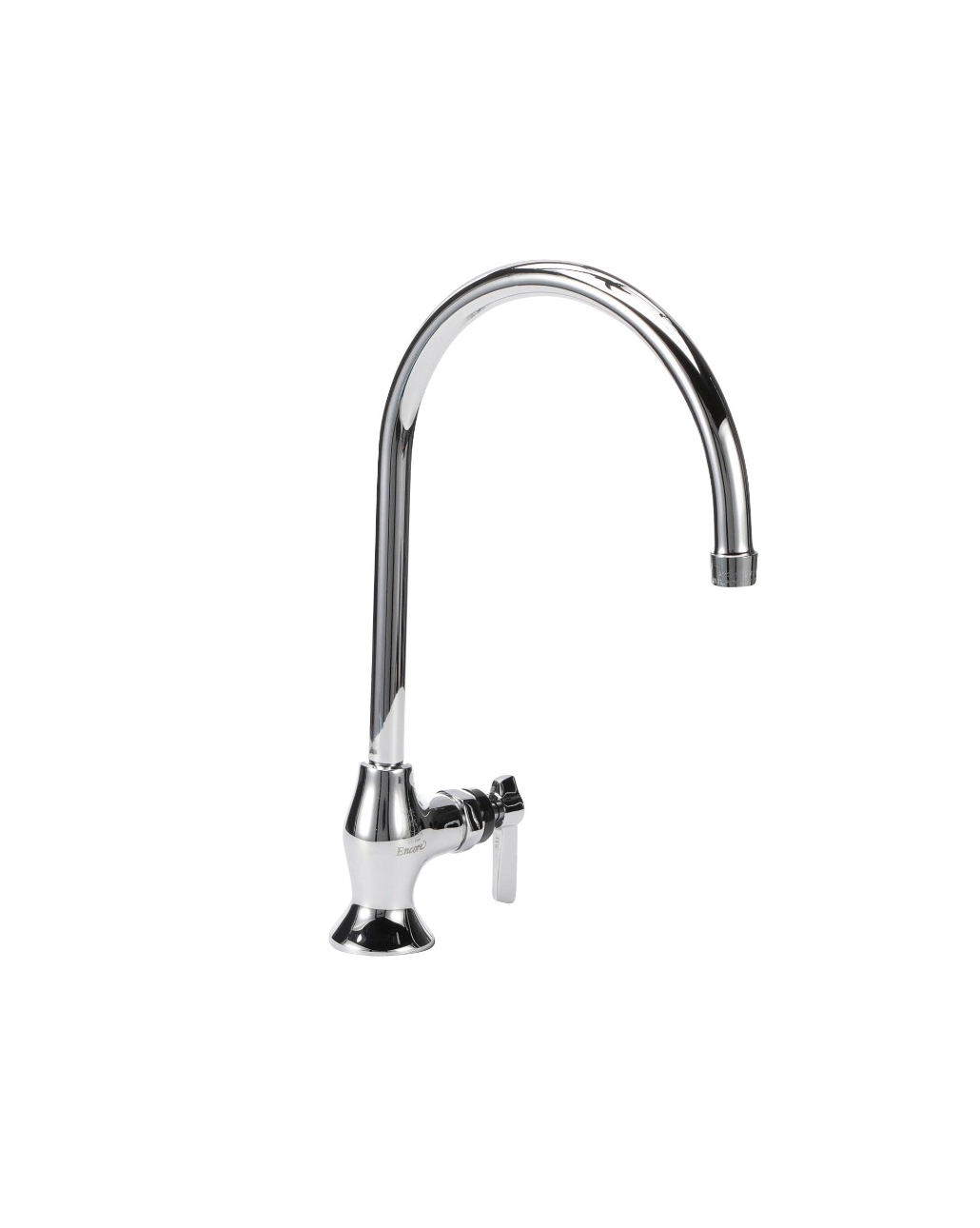 Encore® Brass Chrome Plated Single Pantry Deck Mount Faucet 8-1/2" Swivel Gooseneck Spout