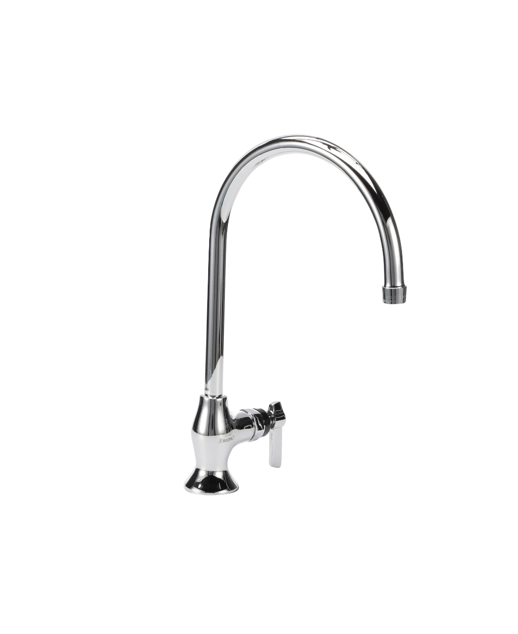 Encore® Brass Chrome Plated Single Pantry Deck Mount Faucet Ceramic Valve 8-1/2" Rigid Gooseneck Spout