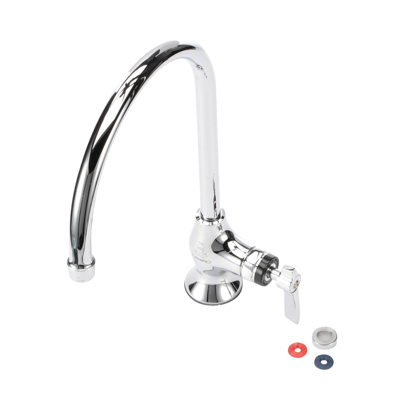 Encore® Brass Chrome Plated Single Pantry Deck Mount Faucet Ceramic Valve 8-1/2" Swivel Gooseneck Spout