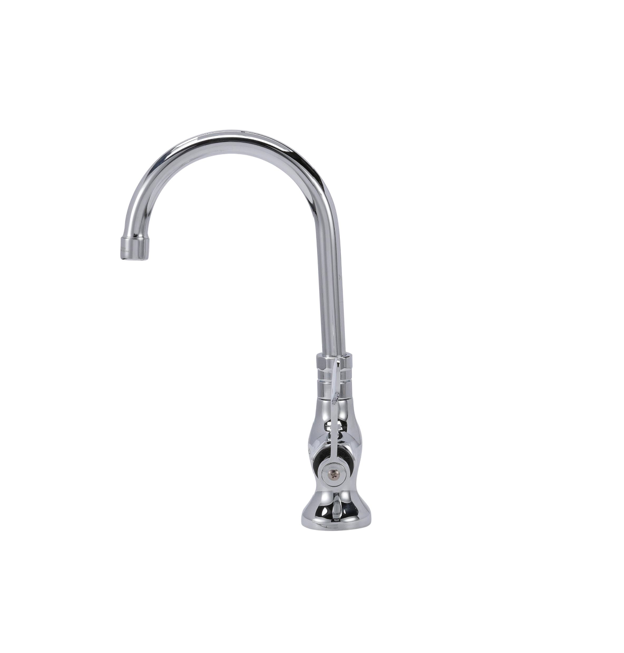 Encore® Brass Chrome Plated Single Pantry Deck Mount Faucet Ceramic Valve 6" Swivel Gooseneck Spout 4" Wrist Blade Handle