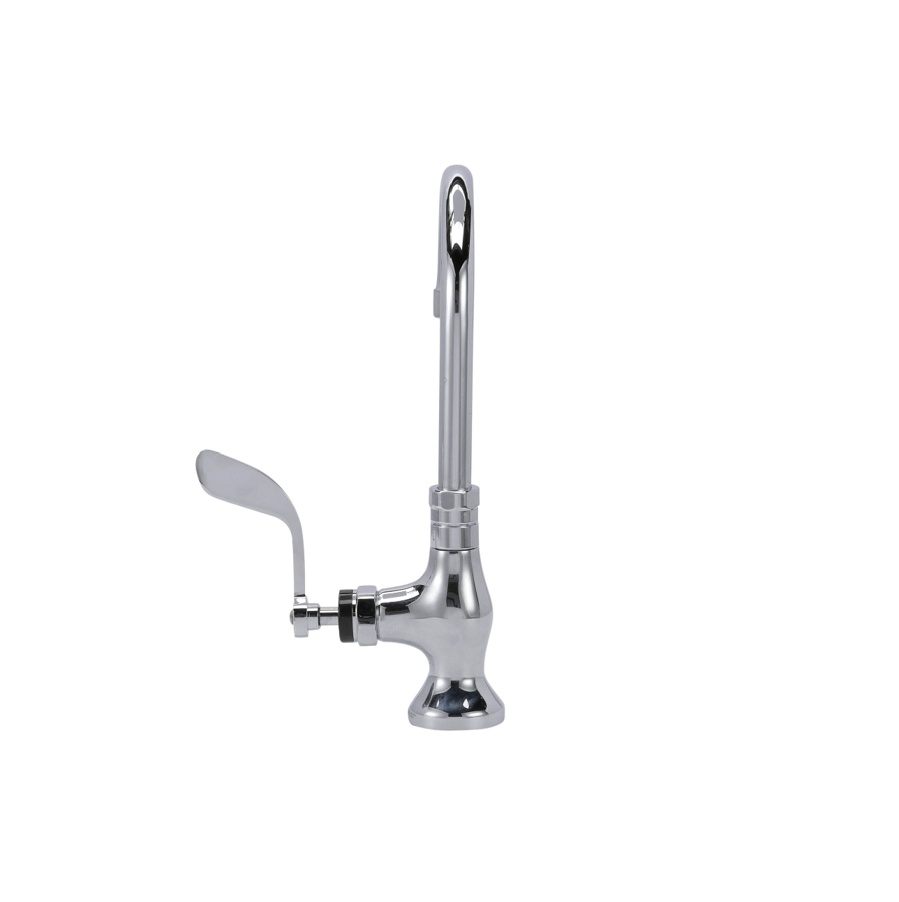Encore® Brass Chrome Plated Single Pantry Deck Mount Faucet Ceramic Valve 6" Swivel Gooseneck Spout 4" Wrist Blade Handle