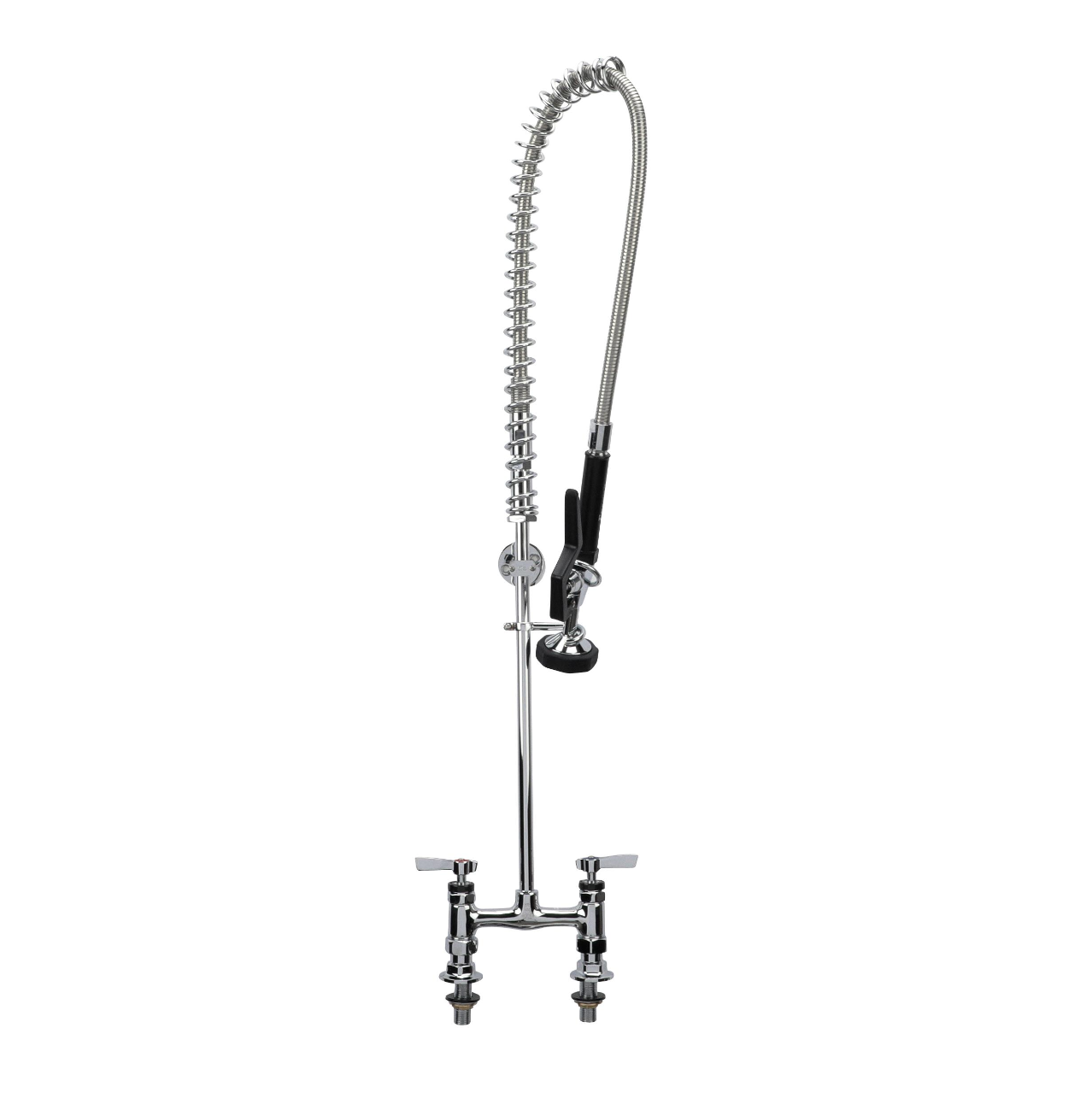 Encore® 6" OC Brass Chrome Plated Deck Mount Pre-Rinse Assembly with Wall Bracket
