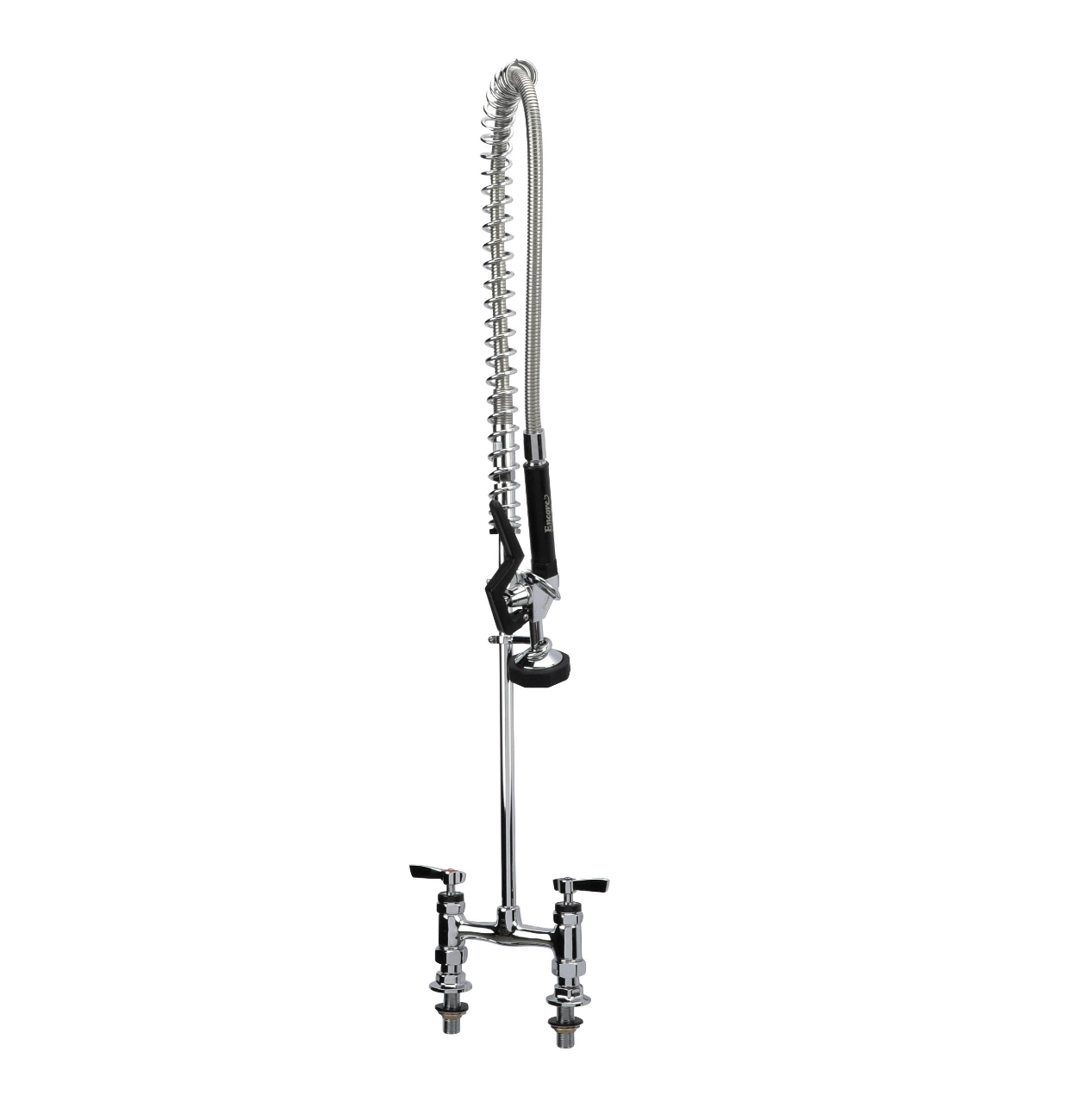 Encore® 6" OC Brass Chrome Plated Deck Mount Pre-Rinse Assembly with Wall Bracket