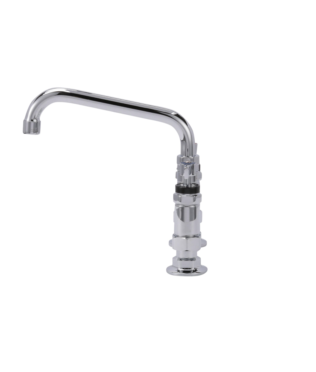 Encore® 6" OC Brass Chrome Plated Elevated Deck Mount Faucet Ceramic Valves with 8" Swivel Spout