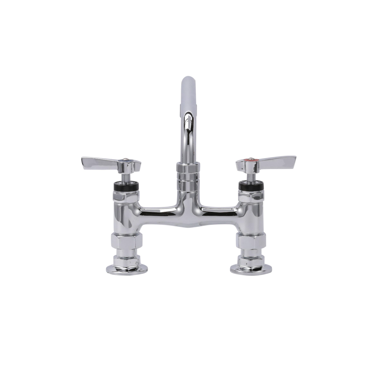 Encore® 6" OC Brass Chrome Plated Elevated Deck Mount Faucet Ceramic Valves with 8" Swivel Spout