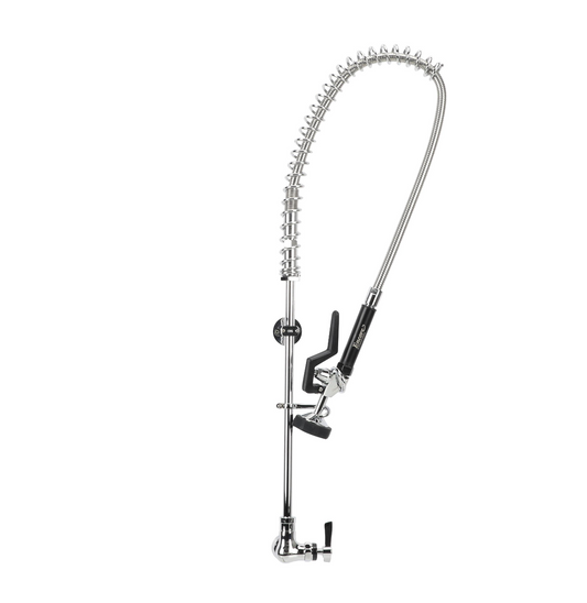Encore® Brass Chrome Plated Single Wall Mount Pre Rinse Assembly with Wall Bracket