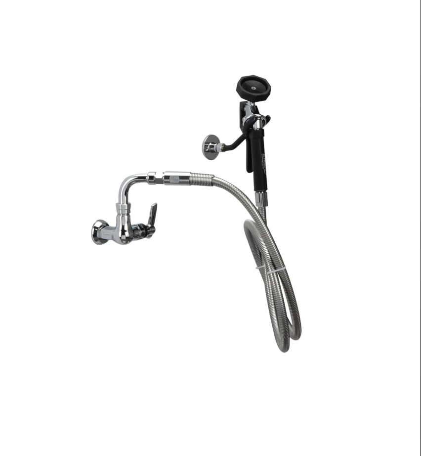 Encore® Brass Chrome Plated Single Wall Mount Utility Spray Assembly with 72" Hose