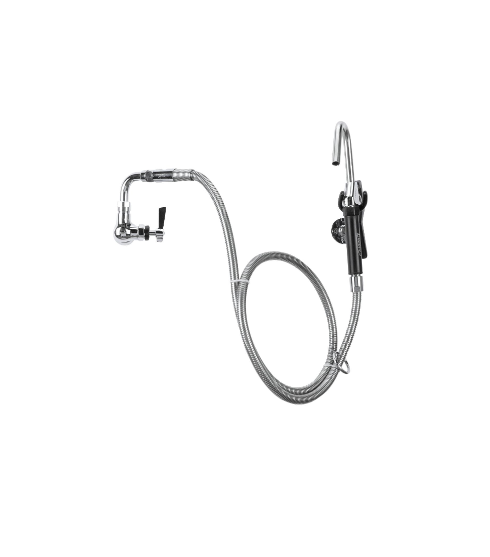 Encore® Brass Chrome Plated Single Wall Mount Pot Filler Assembly with 72" Hose